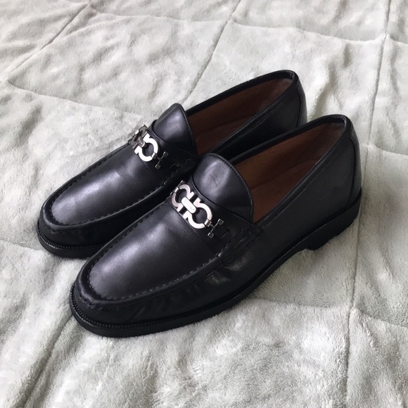 Salvatore Ferragamo Black Leather Loafers Mens Size 8 main image 16